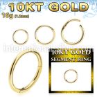 gisegh16 10 karat yellow gold 16g hinged segment hoop