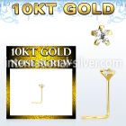giszsm1 10kt gold nose screw, w 3mm star cz stone