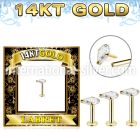 glbzp 14karat yellow gold labret stud prong cz pear