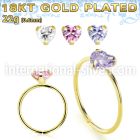 gpzhm22 18 karat plated silver seamless nose ring 22g heart