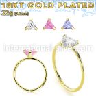 gpztm22 18 k plated silver seamless nose ring 22g triangle