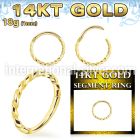 gsghb18 14 karat gold hinged segment hoop 18g twisted wire