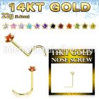 gszsm1 l shape nose studs gold nose
