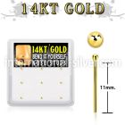gys3x box w 14kt gold bend it nose stud 20g w 1.5mm ball top