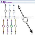 idbtn14 straight barbells anodized surgical steel 316l 