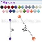 incpr5 straight barbells surgical steel 316l with acrylic parts 