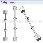 indsh14 straight barbells surgical steel 316l 