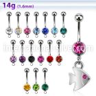 mcd445 belly rings surgical steel 316l belly button