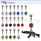 mcd631k belly rings surgical steel 316l belly button