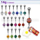 mcd645 belly rings surgical steel 316l belly button