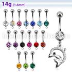 mcd672 belly rings surgical steel 316l belly button