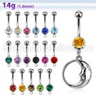 mcd733 belly rings surgical steel 316l belly button