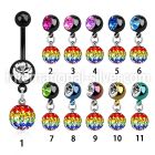 mdkfr8g belly rings anodized surgical steel 316l belly button