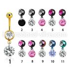 mdkz407 belly rings anodized surgical steel 316l belly button