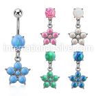 moopfl20 steel belly banana w 7mm opal flower w 5 opal petals