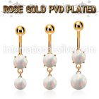 mroopb rose gold steel belly banana w opal 8mm opal ball