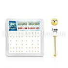 nbmx5rg silver nose bones w 18k gold plating 1mm flat tops