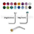 nlc surgical steel nose stud 2mm round gem