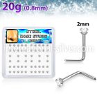 nlzr2xc surgical steel nose studs prong set round clear cz