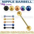 nptfo5 straight barbells anodized surgical steel 316l nipple