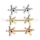 nptsh21 anodized plating steel straight barbell sheriff star