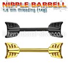 nptsh7 straight barbells anodized surgical steel 316l nipple