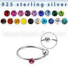 ns06m9 nose hoop silver 925 nose