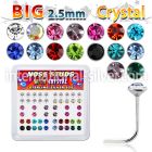 ns19mx l shape nose studs silver 925 nose