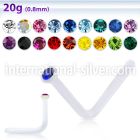 nsac1 l shape nose studs acrylic body jewelry nose
