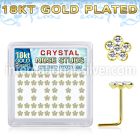 nsflbxcg 18 karat gold plated silver nose studs flower 52