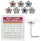 nsflbxs2 l shape nose studs silver 925 nose