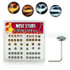 nslgx6 l shape nose studs silver 925 nose