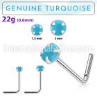 nspge7 l shape nose studs silver 925 nose