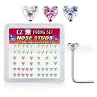 nszbhm l shape nose studs silver 925 nose