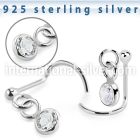 nwdvbz1 silver nose screw ball press fit dangling cz