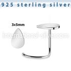 nwvdr sterling silver nose screw teardrop shaped top