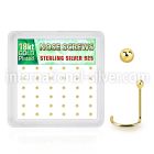 nwx18b box w 52 18k gold plated silver nose screws w 1.5mm ball