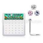 nwz15mbx box silver nose screws, 20g w 1.5mm round mix colors cz