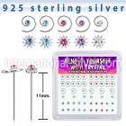 nybxm2 silver bend it to fit nose studs 22g wire flower 52