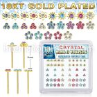 nybxm7mg 18k gold silver bend it to fit nosestuds 22g flower