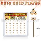 nytsv36r rose gold plating silver bend nose studs 36pcs