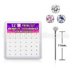 nyz15mbx box w silver bend it nose stud 20g 1.5mm round set cz