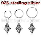 phod40 925 silver ear ring ear stud piercing