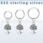 phod45 925 silver ear ring ear stud choose piercing