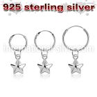 phod49 925 silver ear ring ear stud choose piercing