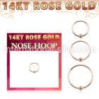 r14hob 14k rose gold endless nose hoop with 2mm ball