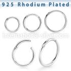 rhsegh16 rhodium plating silver hinged segment hoop 16g