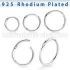 rhsegh18 rhodium plating silver hinged segment hoopr 18g
