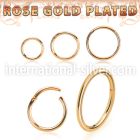 rssegh18 rose gold plated silver hinged segment hoop 18g