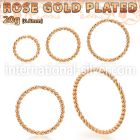 rsselw20 rose gold plating silver seamless ring 20g twisted